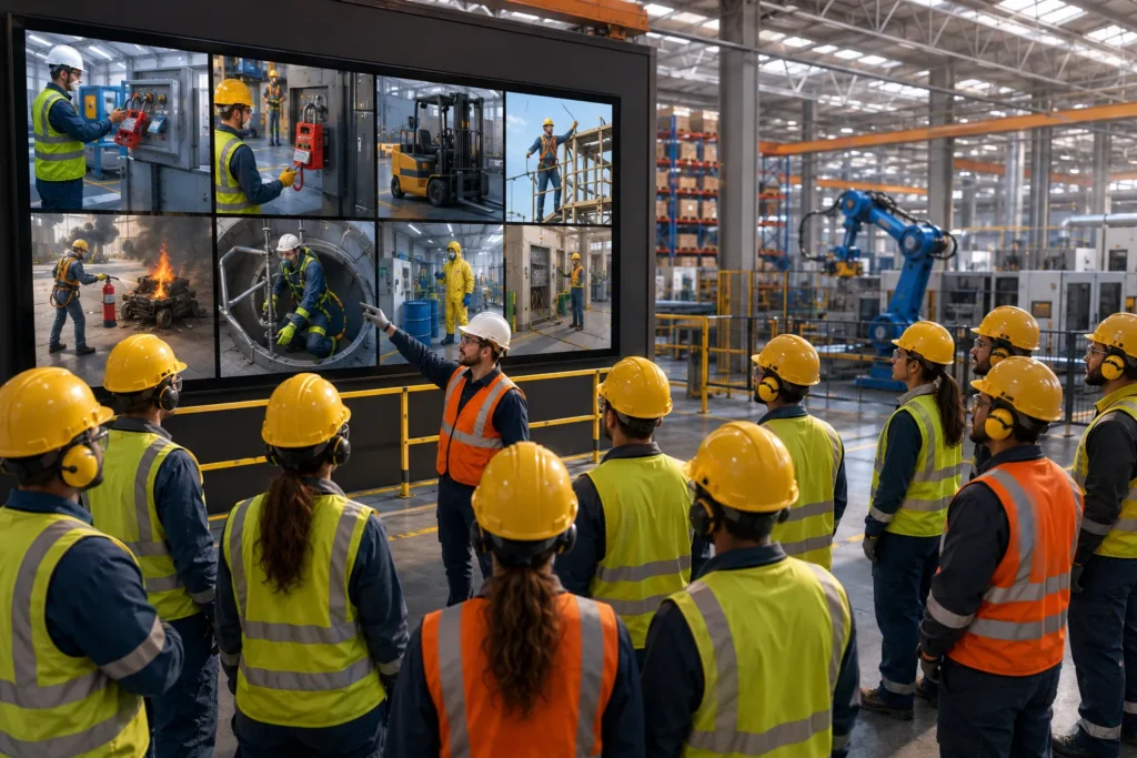 Animated safety videos for industrial workplace training