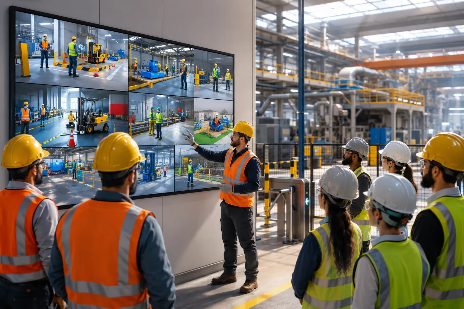 Safety induction videos for employees, contractors, and visitors by Sanskriti Infotech for workplace safety training.