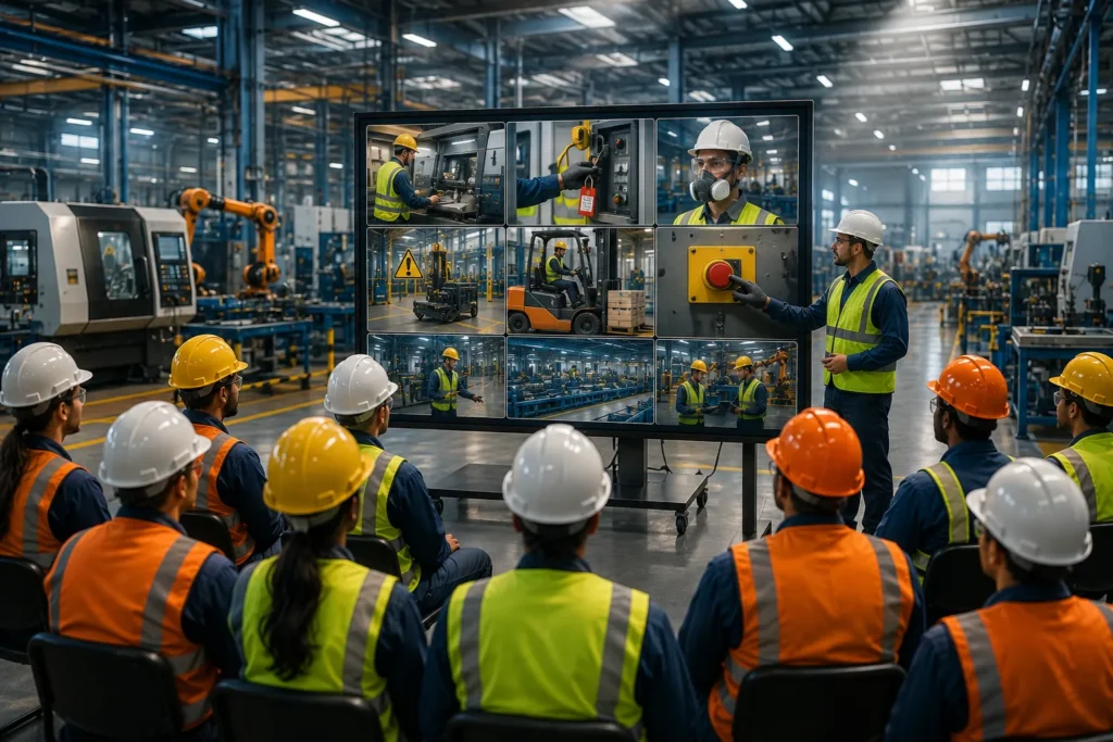 3D safety video for manufacturing company training and hazard awareness