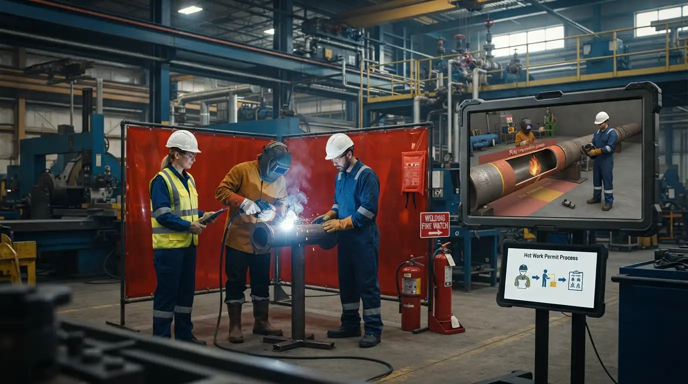 Industrial safety and hot-works training animations for high-hazard operations